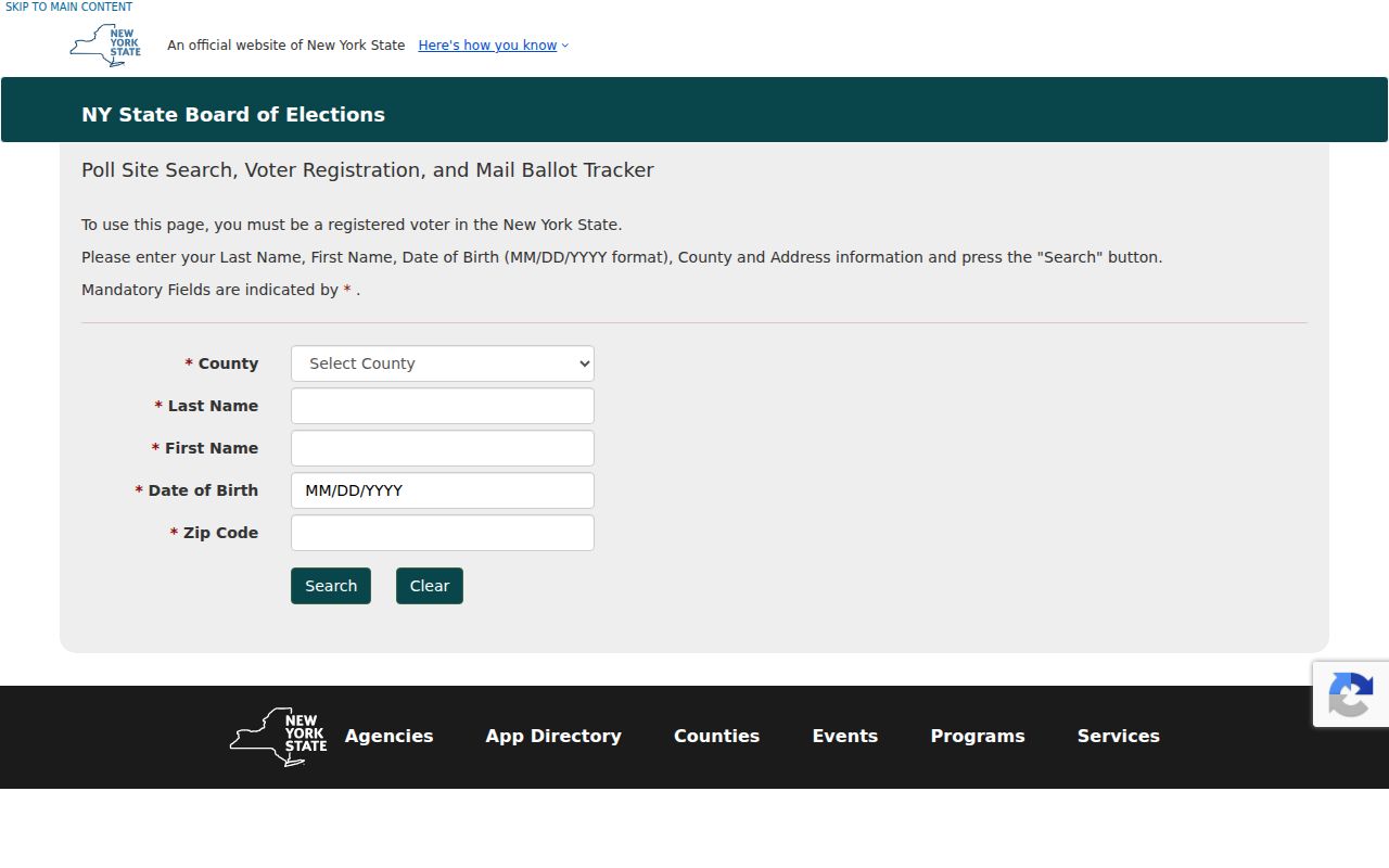 Garden City resident lookup with New York voter lookup fields