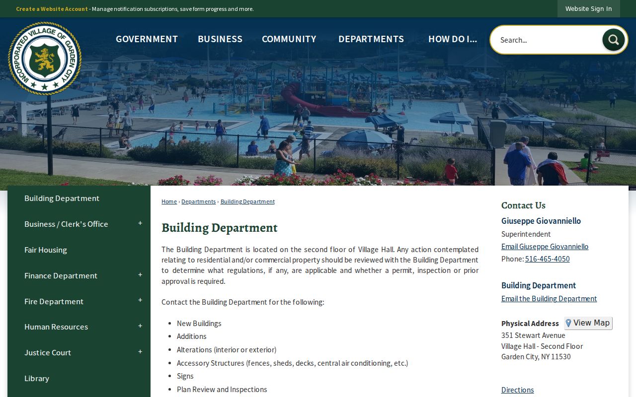 Garden City street directory building permits and certificates of occupancy source